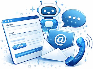 Kontakt per Telefon, Email oder Chat
